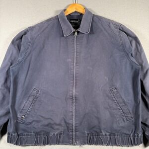 Vintage Evergreen Original Chino Jacket Men's L Navy Blue Cotton Harrington